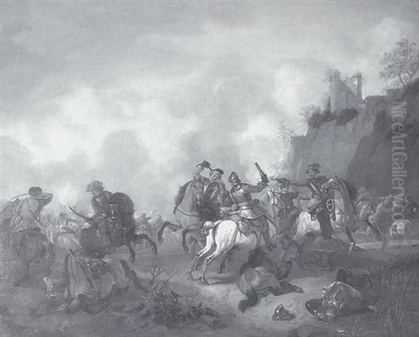 The Battlefield Oil Painting by Jan van Huchtenburg