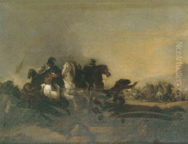 Bataljscen Oil Painting by Jan van Huchtenburg