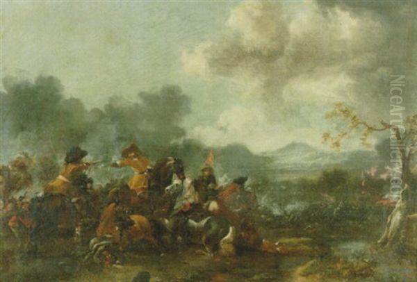 Ryttarbatalj Oil Painting by Jan van Huchtenburg