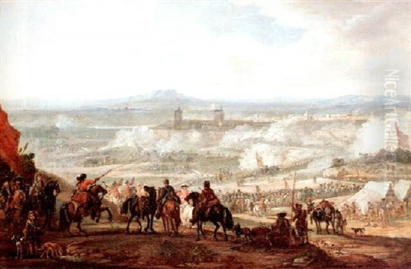 King William Iii Of England In The Battle Of Namur Oil Painting by Jan van Huchtenburg