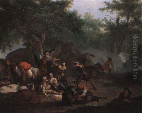 Brigands Attacking Travellers by Jan van Huchtenburg