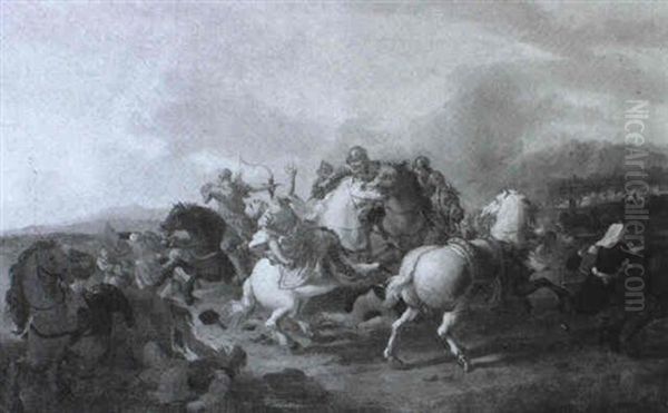 Cavalry Skirmish by Jan van Huchtenburg