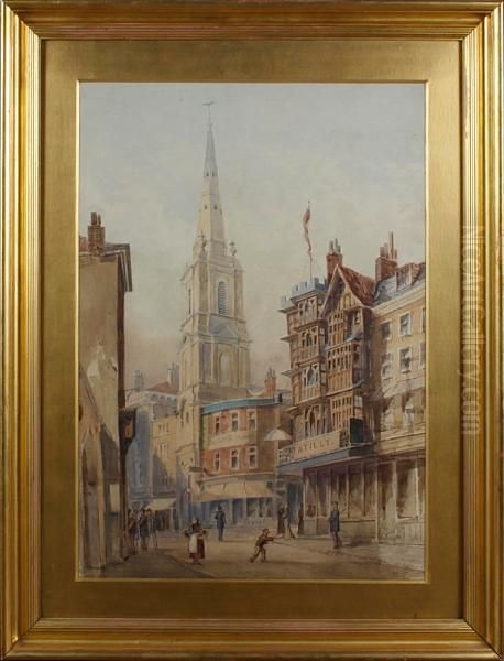 The Old Dutch House, High Street,bristol Oil Painting by Francis Philip Barraud