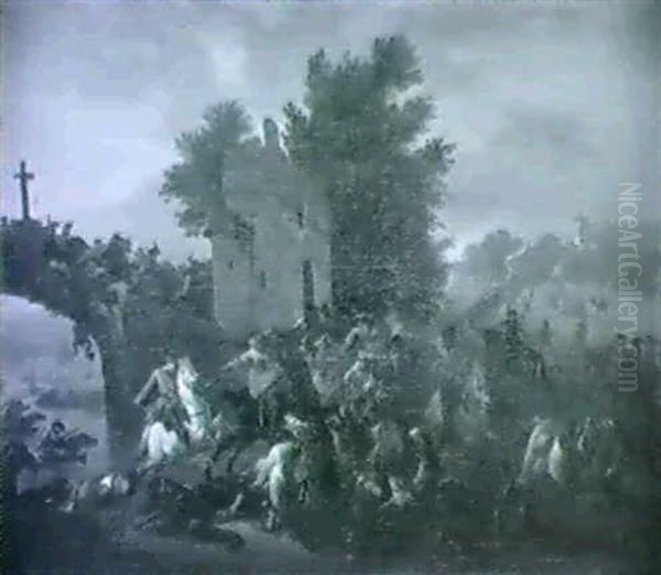 Choc De Cavalerie Oil Painting by Jan van Huchtenburg