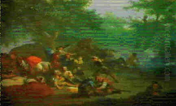 Un Agguato Oil Painting by Jan van Huchtenburg