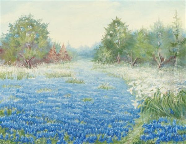 Field Of Bluebonnets by Nannie Zenobia Huddle