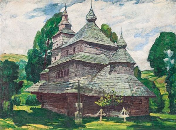 Kostel Sv. Mikulase Ve Zboji Oil Painting by Antonin Hudecek