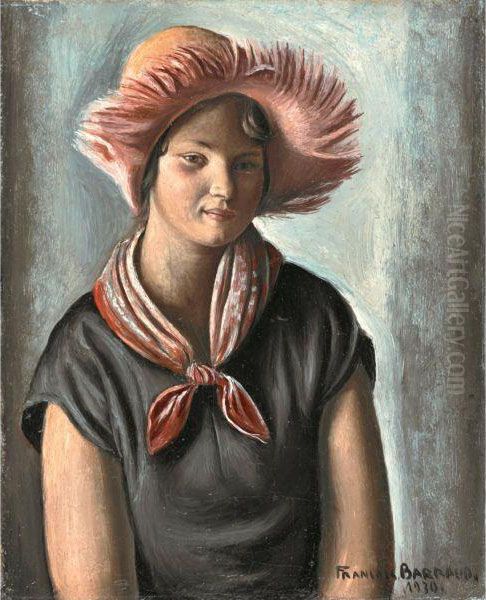 Jeune Fille Avec Foulard Oil Painting by Francois Emile Barraud