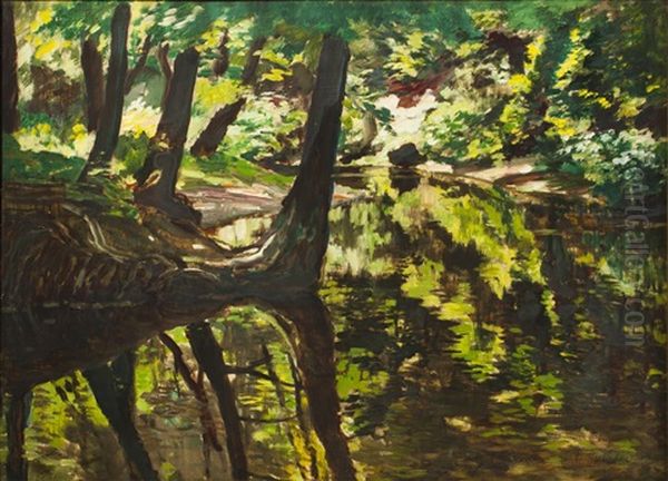 Bach Im Wald Oil Painting by Antonin Hudecek