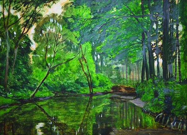 River Bela Oil Painting by Antonin Hudecek