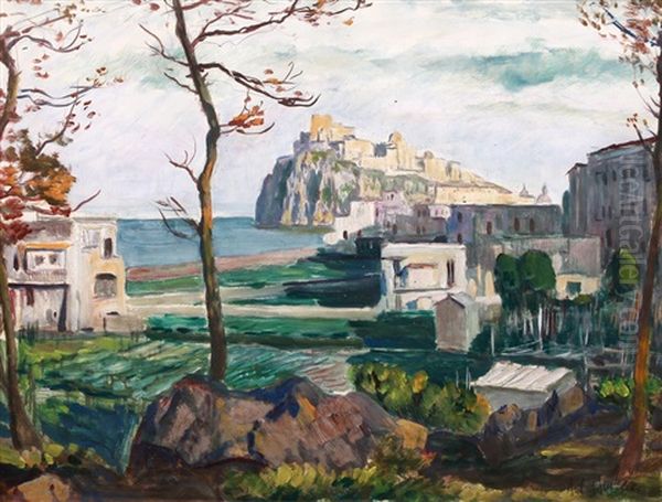 Ischia - Ponte, Aragonsky Hrad (castello Aragonese) Oil Painting by Antonin Hudecek