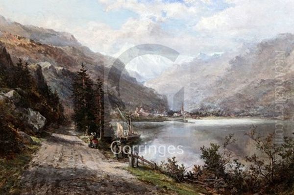 Lake Lucerne Oil Painting by Robert Hudson Jr.