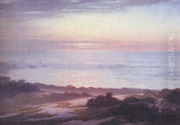 Sunset Along The Coast Oil Painting by Charles Bradford Hudson