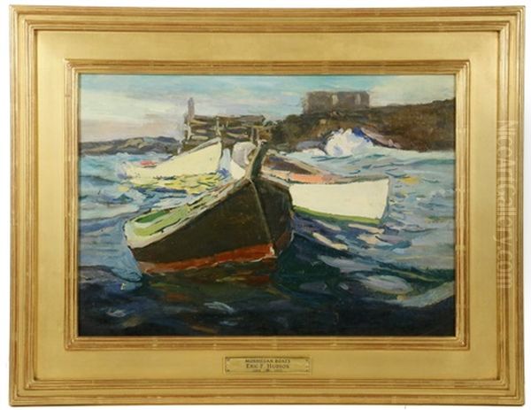 Monhegan Boats Oil Painting by Eric Hudson