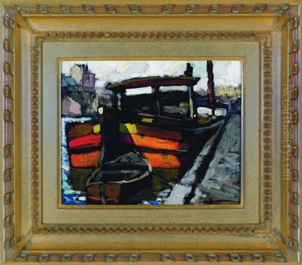 French Boats Oil Painting by Eric Hudson