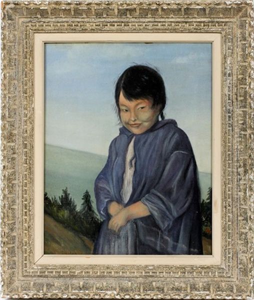 Young Hawaiian Girl Oil Painting by Grace Carpenter Hudson