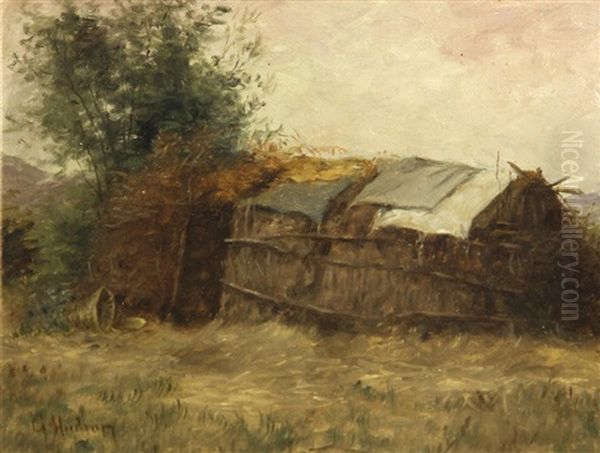 Indian Dwelling With Basket Oil Painting by Grace Carpenter Hudson