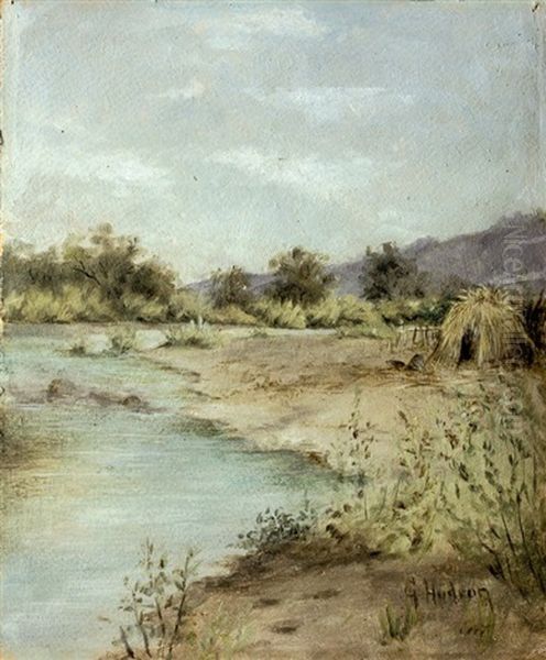 River Landscape Oil Painting by Grace Carpenter Hudson