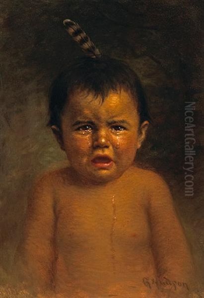 Child Crying (no. 613) Oil Painting by Grace Carpenter Hudson