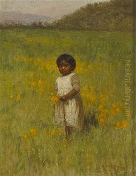 Little Girl Holding Poppies (no. 381) by Grace Carpenter Hudson