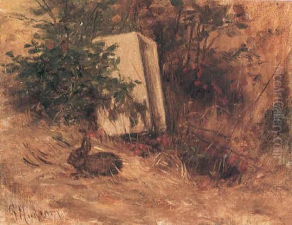 A Rabbit In A Landscape Oil Painting by Grace Carpenter Hudson