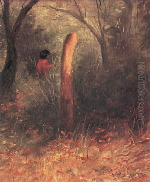 An Indian In The Woods Oil Painting by Grace Carpenter Hudson