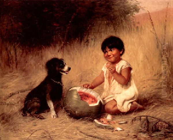 The Watermelon Oil Painting by Grace Carpenter Hudson