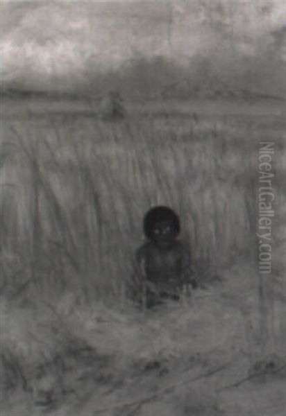 Child In A Field Oil Painting by Grace Carpenter Hudson