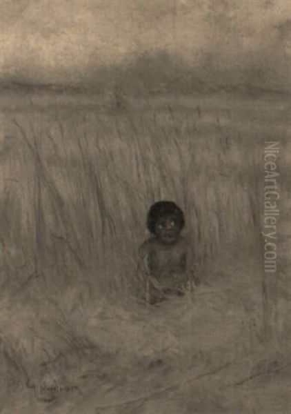 Child In A Field Oil Painting by Grace Carpenter Hudson