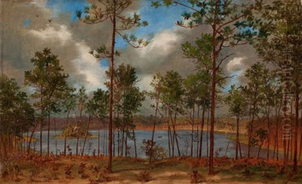 View From The Woods, 1882 Oil Painting by John Bradley Hudson