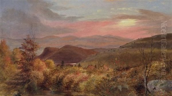 Autumn Sunset Oil Painting by John Bradley Hudson