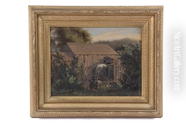 Waterwheel, Old Maine Mill Oil Painting by John Bradley Hudson