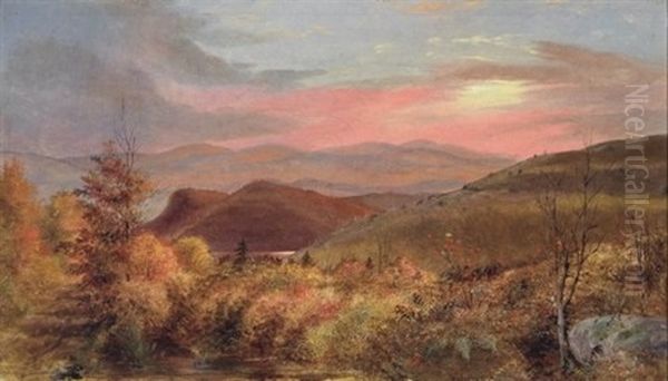 Autumn Sunset Oil Painting by John Bradley Hudson