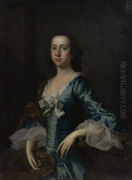 Portrait Of The Maid Of Honor To The Queen Oil Painting by Thomas Hudson