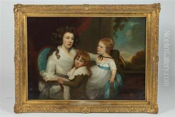 Mother With Children Oil Painting by Thomas Hudson