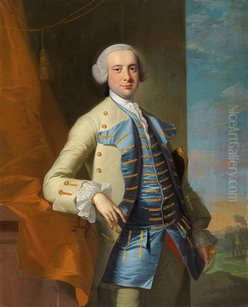 A Portrait Of A Gentleman Oil Painting by Thomas Hudson