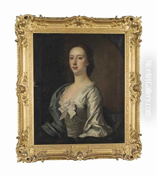 Portrait D'anne Atwood ( ?-1826) Oil Painting by Thomas Hudson