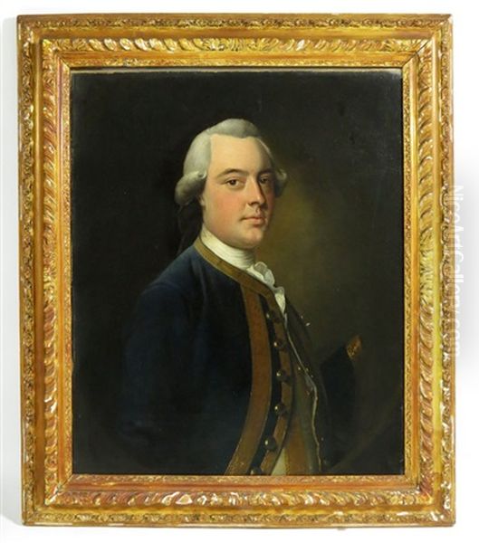 Portrait Of A Naval Officer, Traditionally Identified As Sir George Pocock (1706-1792) Oil Painting by Thomas Hudson