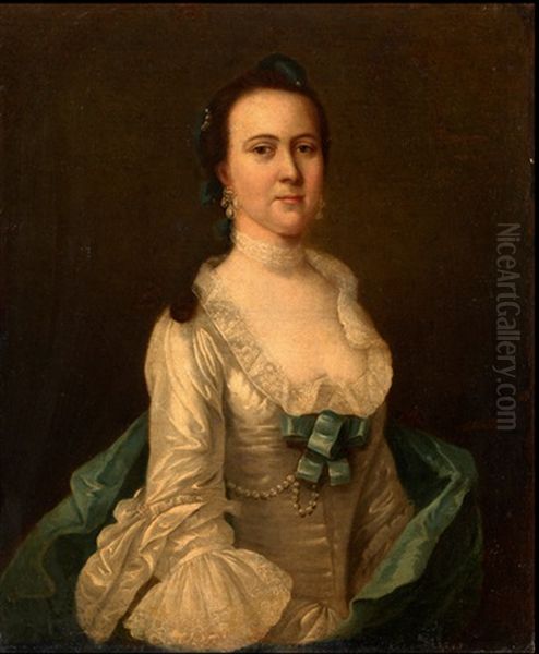 Portrait Of A Lady (ms. Etheridge?) Oil Painting by Thomas Hudson