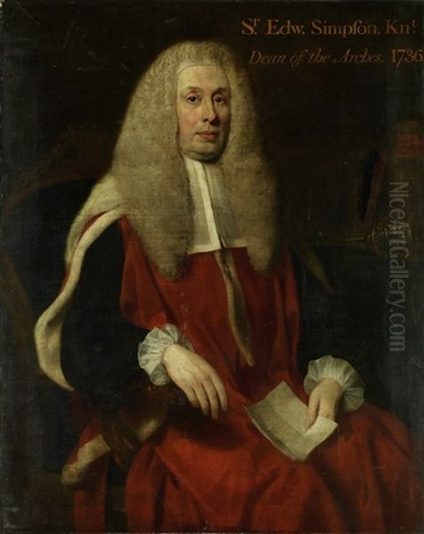 Bildnis Des Sir Edward Simpson Dean Of The Arches Oil Painting by Thomas Hudson