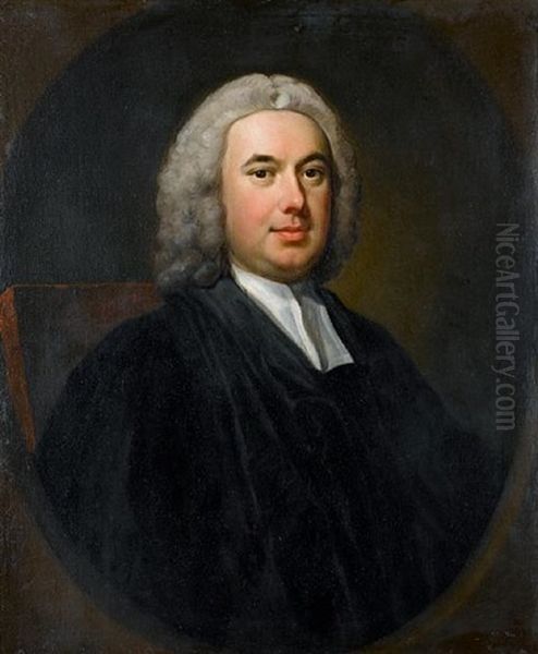 Portrait Of John Huyshe In Clerical Robes Oil Painting by Thomas Hudson