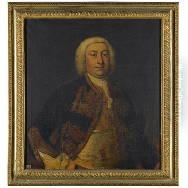 Portrait Of A Gentleman, Possibly Henry Reginald Courtenay (1714-1763) Oil Painting by Thomas Hudson