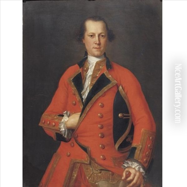 Portrait Of Captain Robert Orme (1725?-1790) Oil Painting by Thomas Hudson