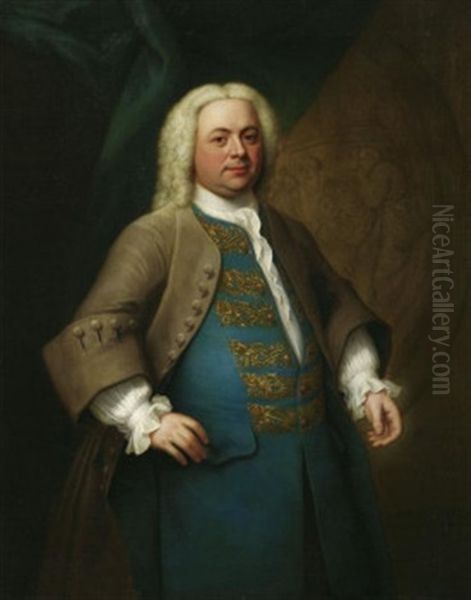 Portrat Des Georg Friedrich Handel Oil Painting by Thomas Hudson