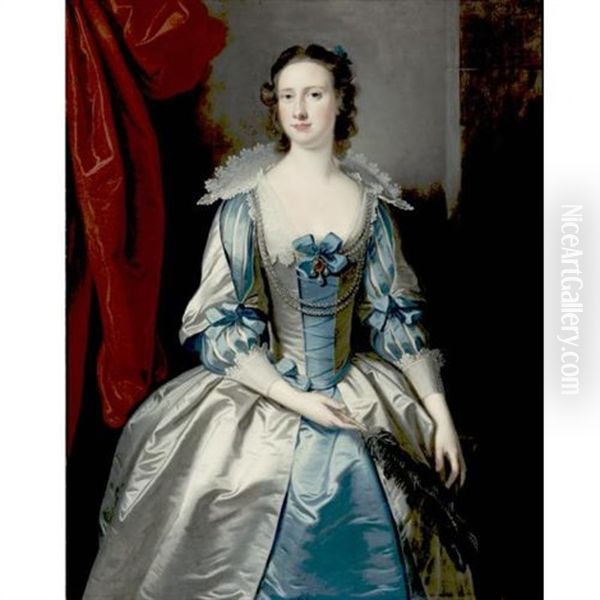 Portrait Of A Lady (mrs. Fryer?) by Thomas Hudson