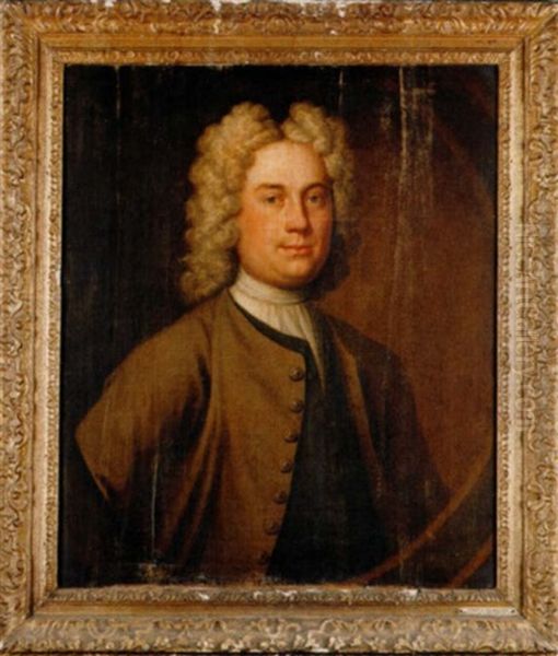 Portrait Of The 5th Thomas Pemberton In Brown Coat, White Waistcoat And Cravat Oil Painting by Thomas Hudson