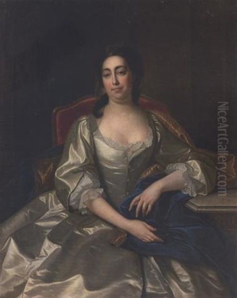 Ritratto Di Gentildonna Seduta In Abito Bianco Oil Painting by Thomas Hudson