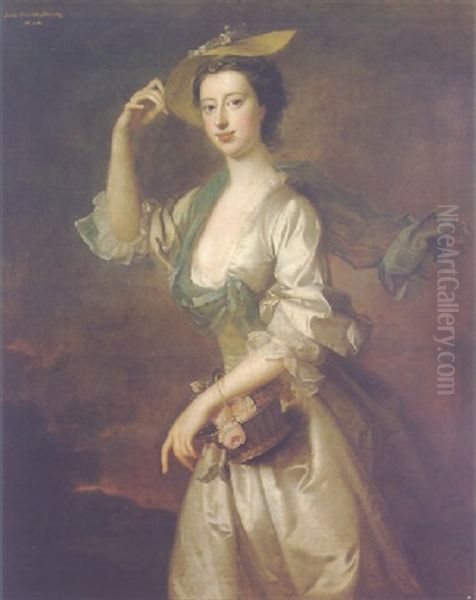 Portrait Of Lady Camilla Fleming Oil Painting by Thomas Hudson