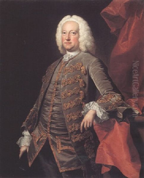 Portrait Of Charles Jennens Oil Painting by Thomas Hudson