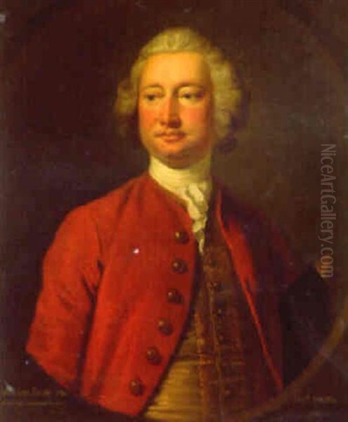 Portrait Of William Fielde Half Length Oil Painting by Thomas Hudson